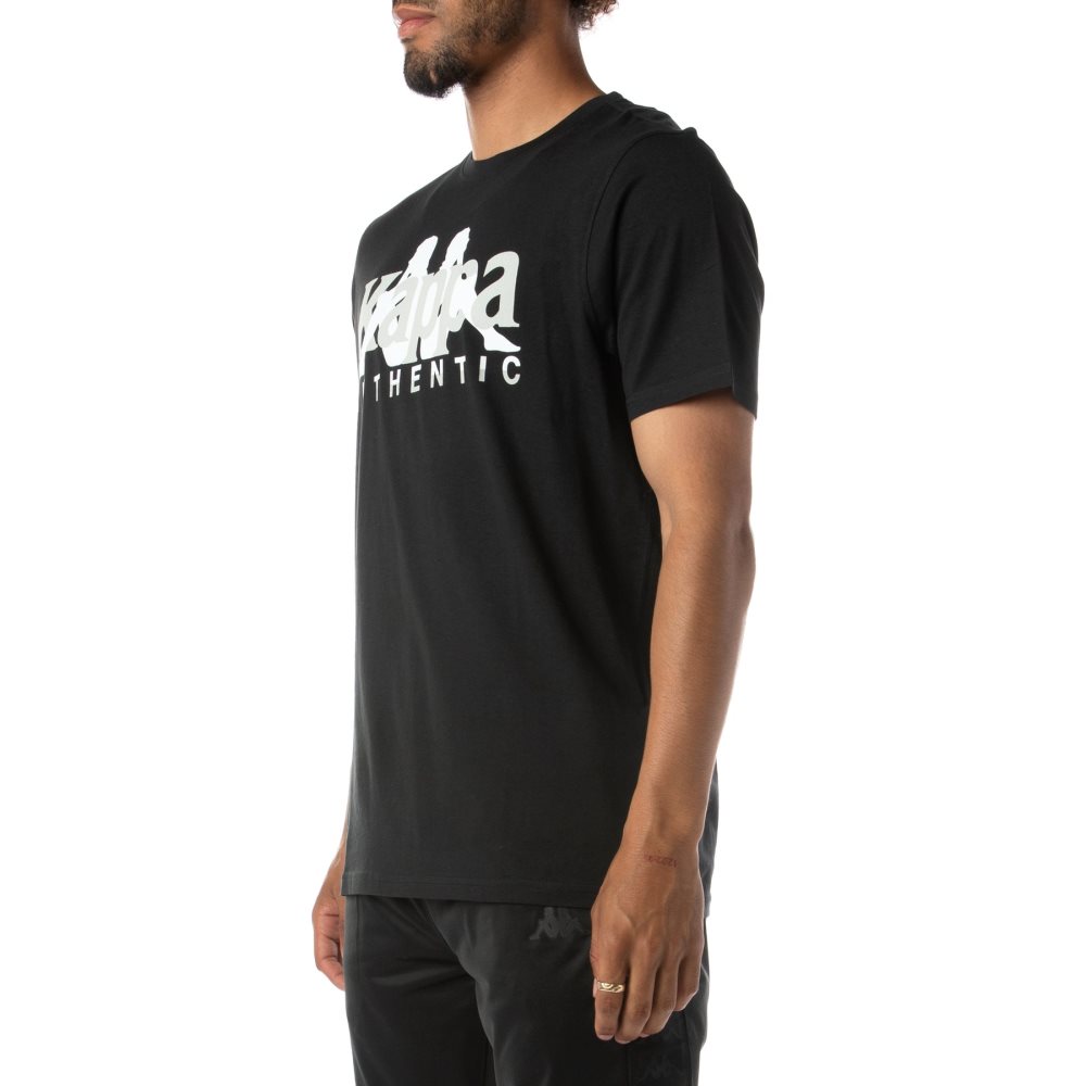 Kappa Authentic Vanguard T Shirts Black | TR4801573