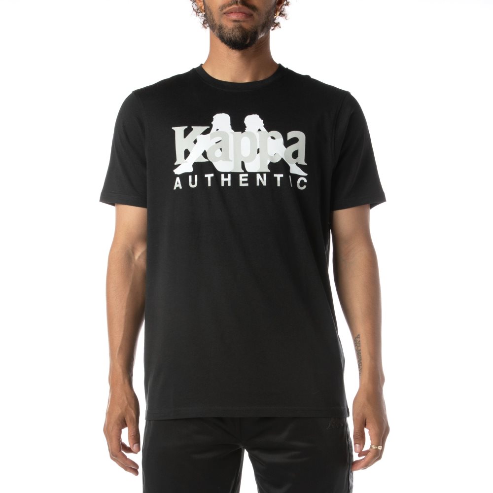 Kappa Authentic Vanguard T Shirts Black | TR4801573