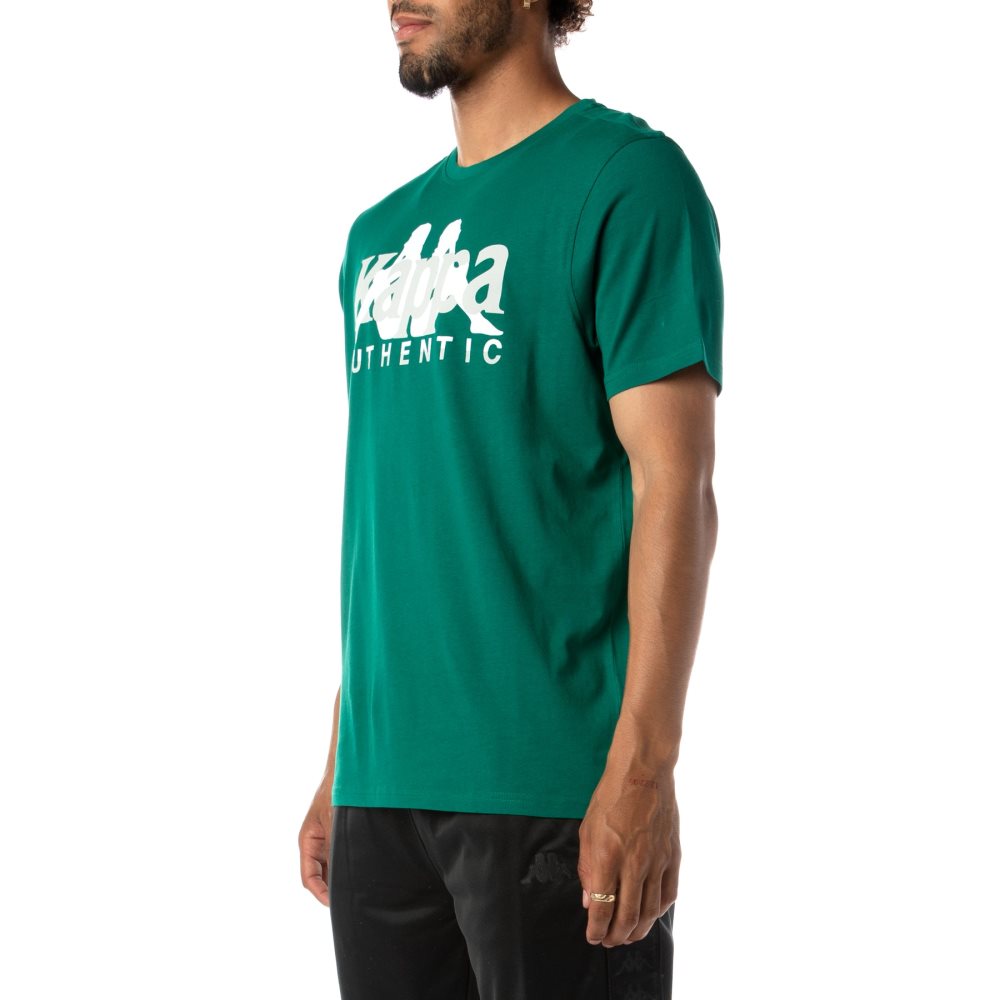 Kappa Authentic Vanguard T Shirts Green | XB7813659