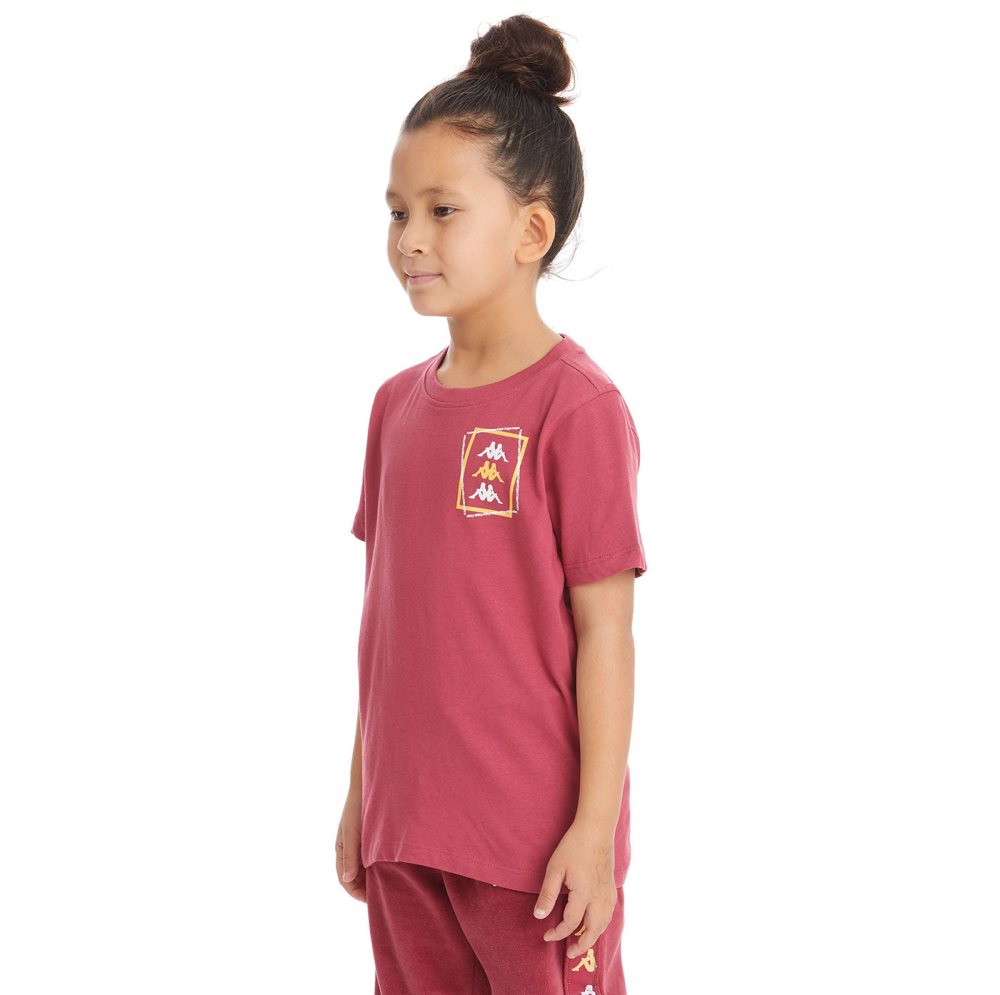 Kappa Authentic Vlado T Shirts Burgundy | LS9867154