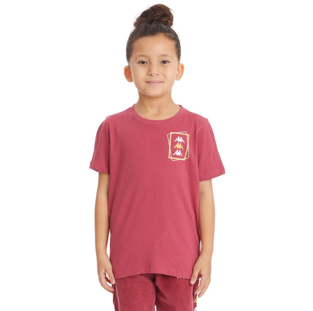 Kappa Authentic Vlado T Shirts Burgundy | LS9867154