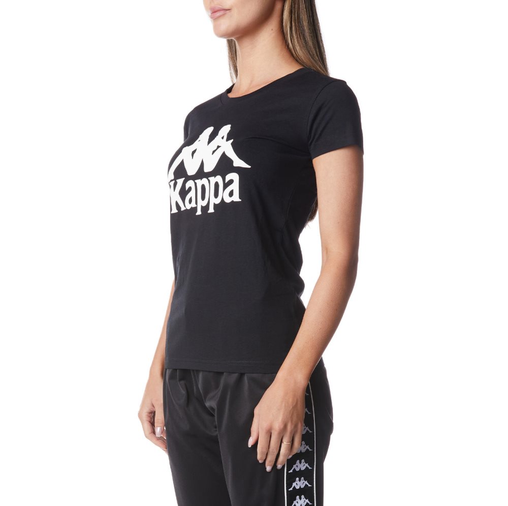 Kappa Authentic Westessi T Shirts Black White | CI0614985