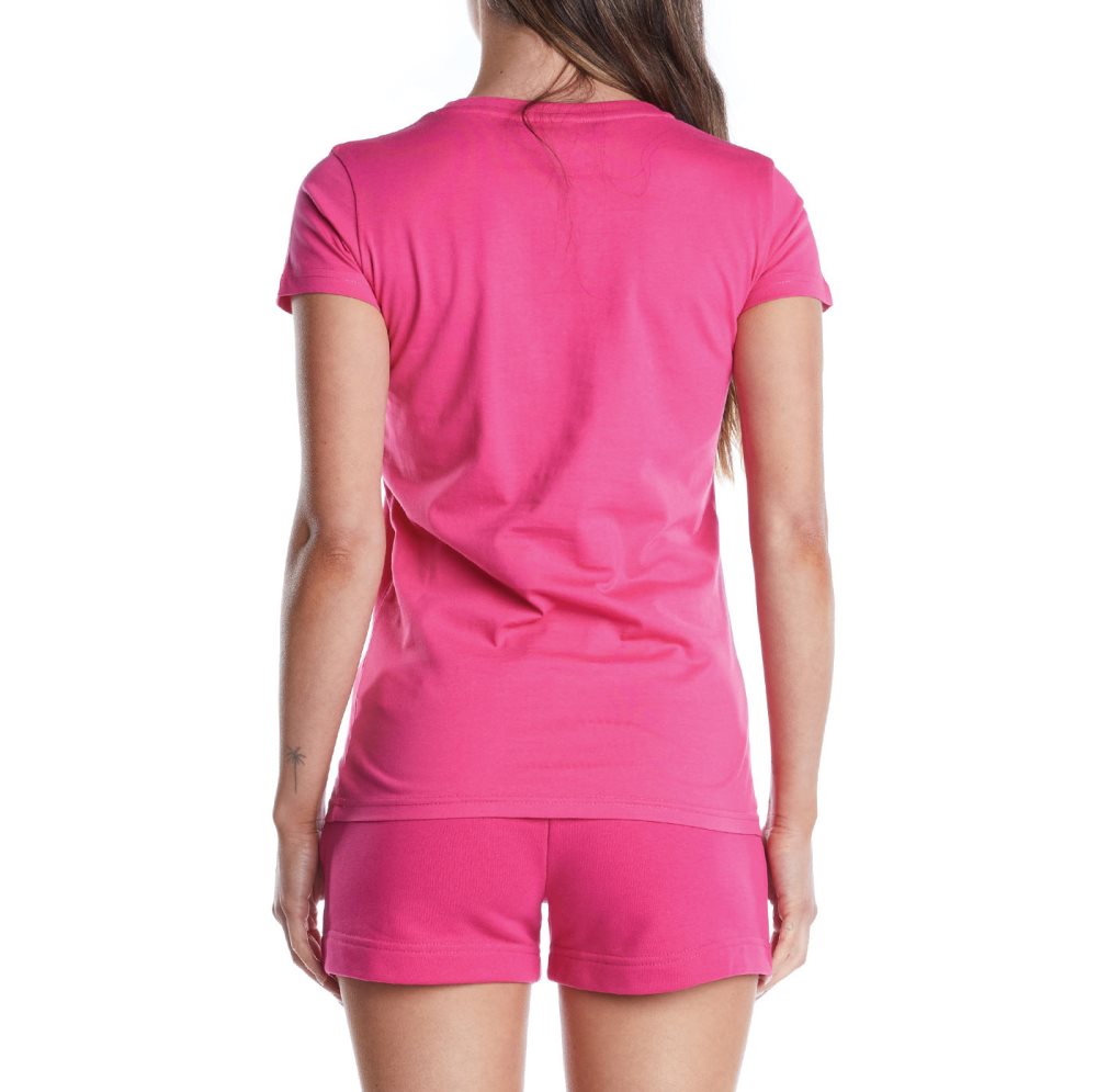 Kappa Authentic Westessi T Shirts Pink Brown | FJ1830246