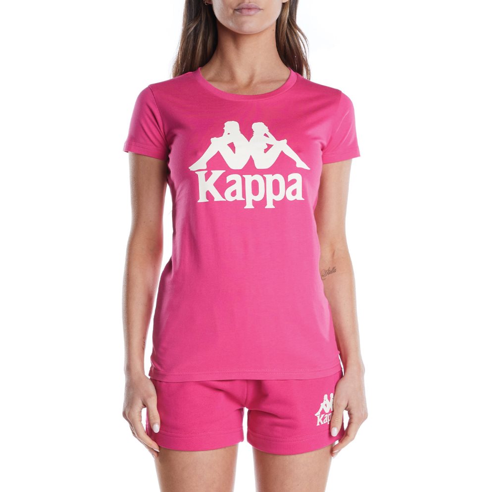 Kappa Authentic Westessi T Shirts Pink Brown | FJ1830246
