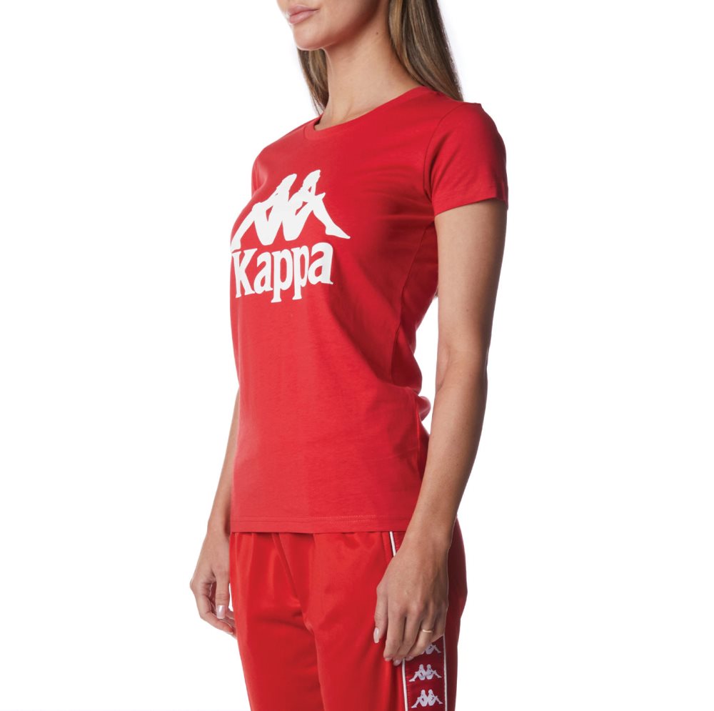 Kappa Authentic Westessi T Shirts Red White | PB0964815