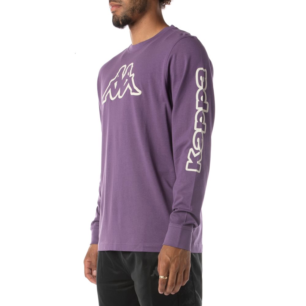 Kappa Logo Aby T Shirts Purple | RE5673182