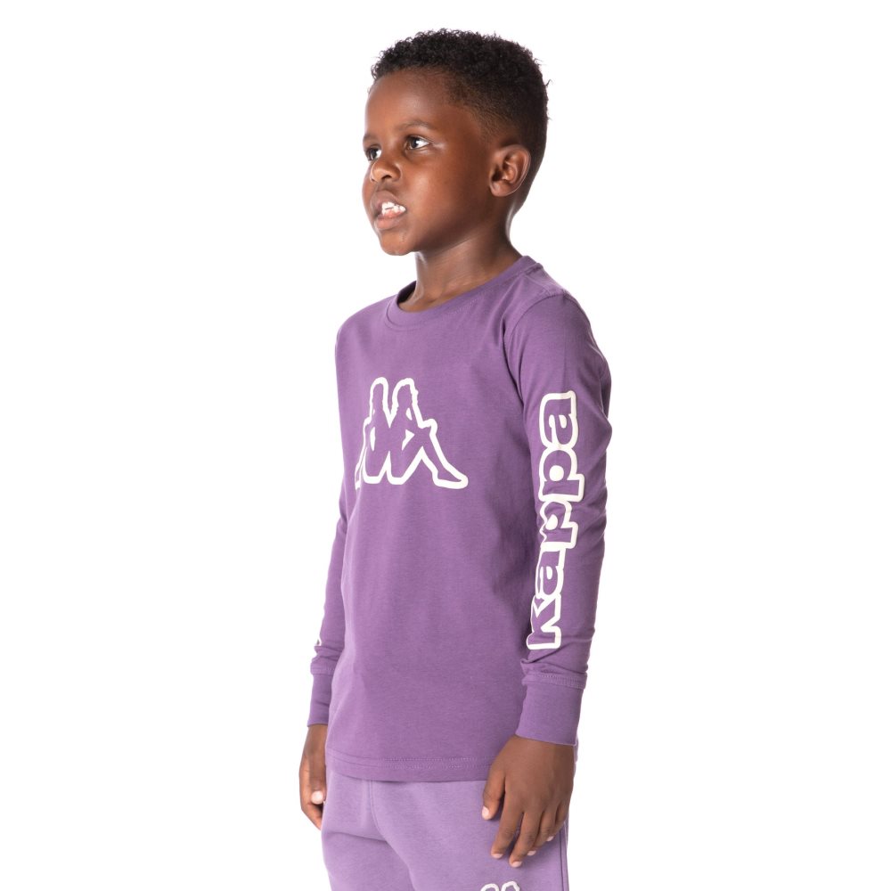 Kappa Logo Aby T Shirts Purple | UD6135840