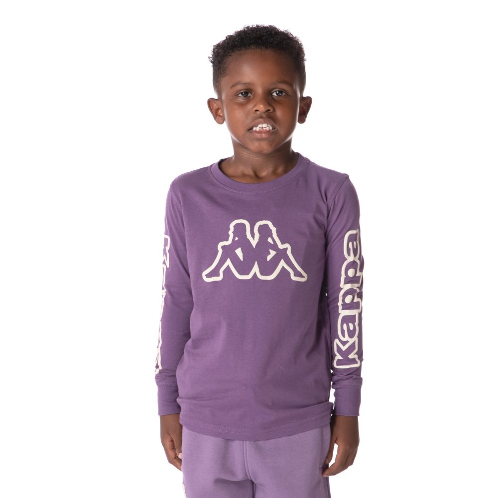 Kappa Logo Aby T Shirts Purple | UD6135840