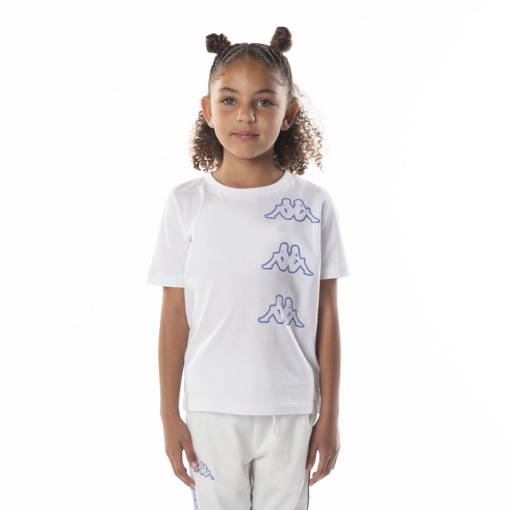 Kappa Logo Aomix T Shirts White Blue | PS4528319