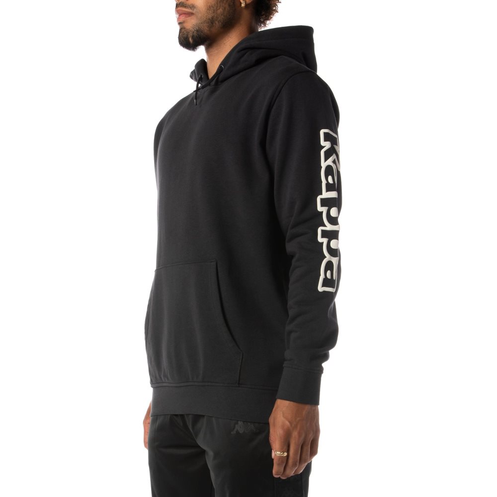 Kappa Logo Avo Hoodie Black | WU5837069