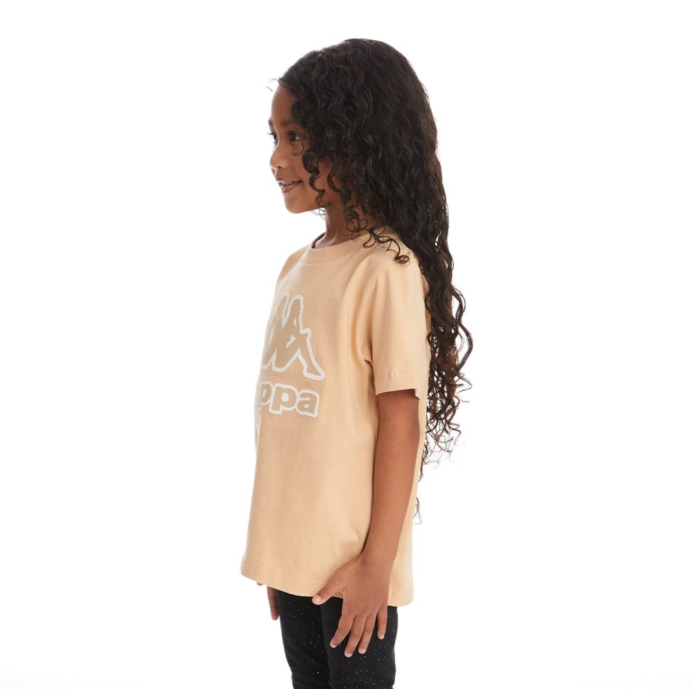 Kappa Logo Bant T Shirts Beige | OG7658109