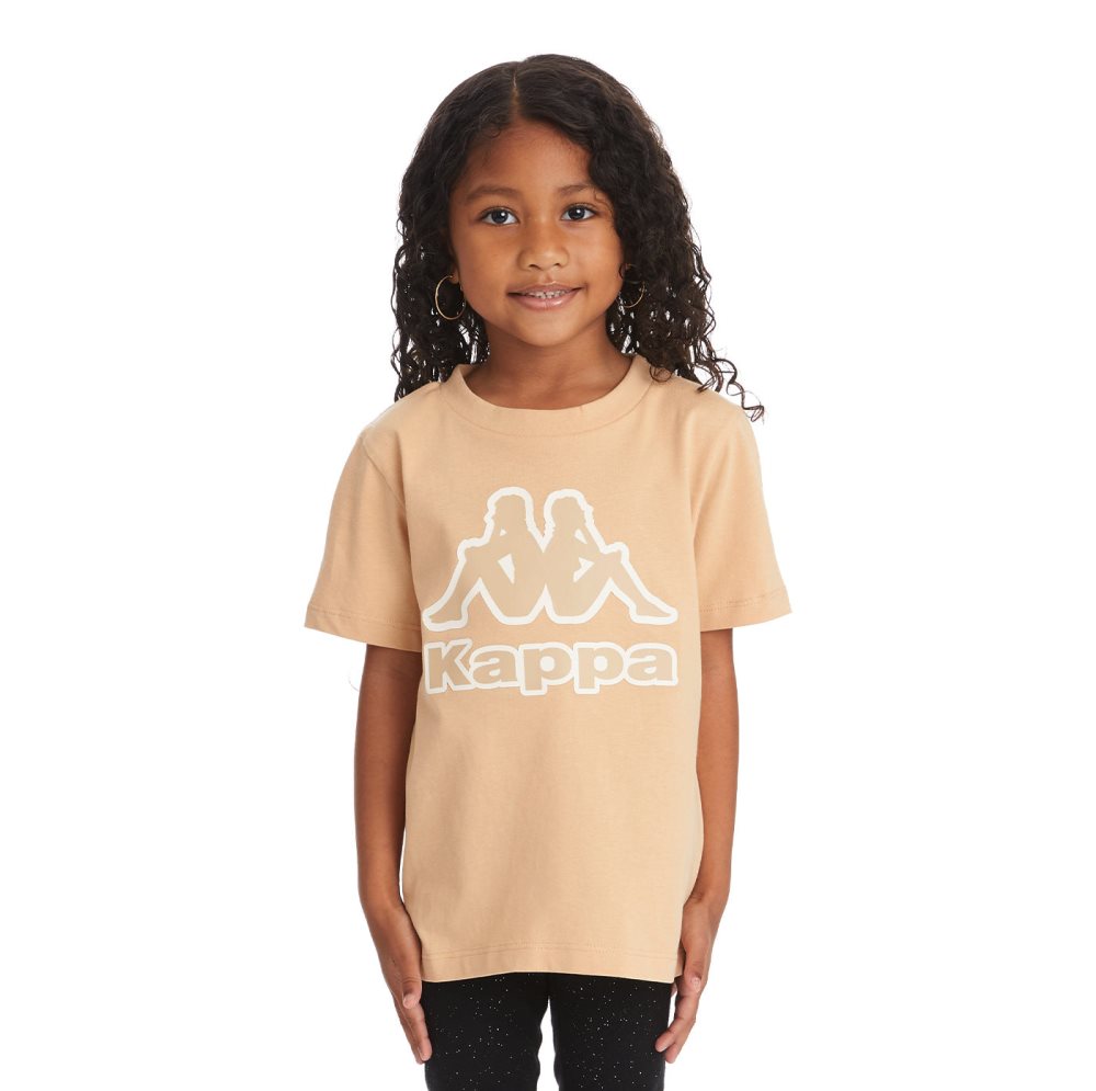 Kappa Logo Bant T Shirts Beige | OG7658109