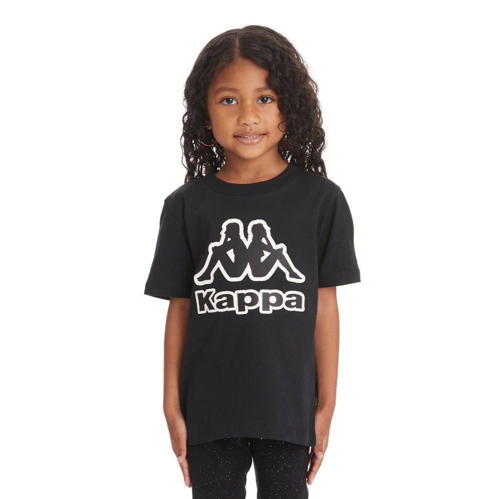 Kappa Logo Bant T Shirts Black | BX3124769