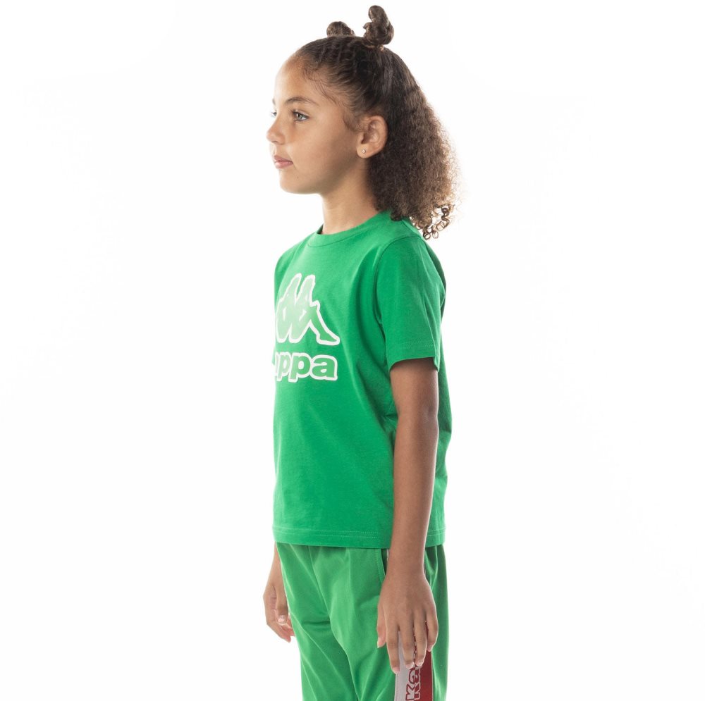 Kappa Logo Bant T Shirts Green | NL8402376