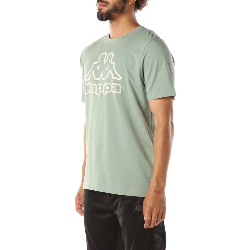 Kappa Logo Bant T Shirts Olive | BF5271608