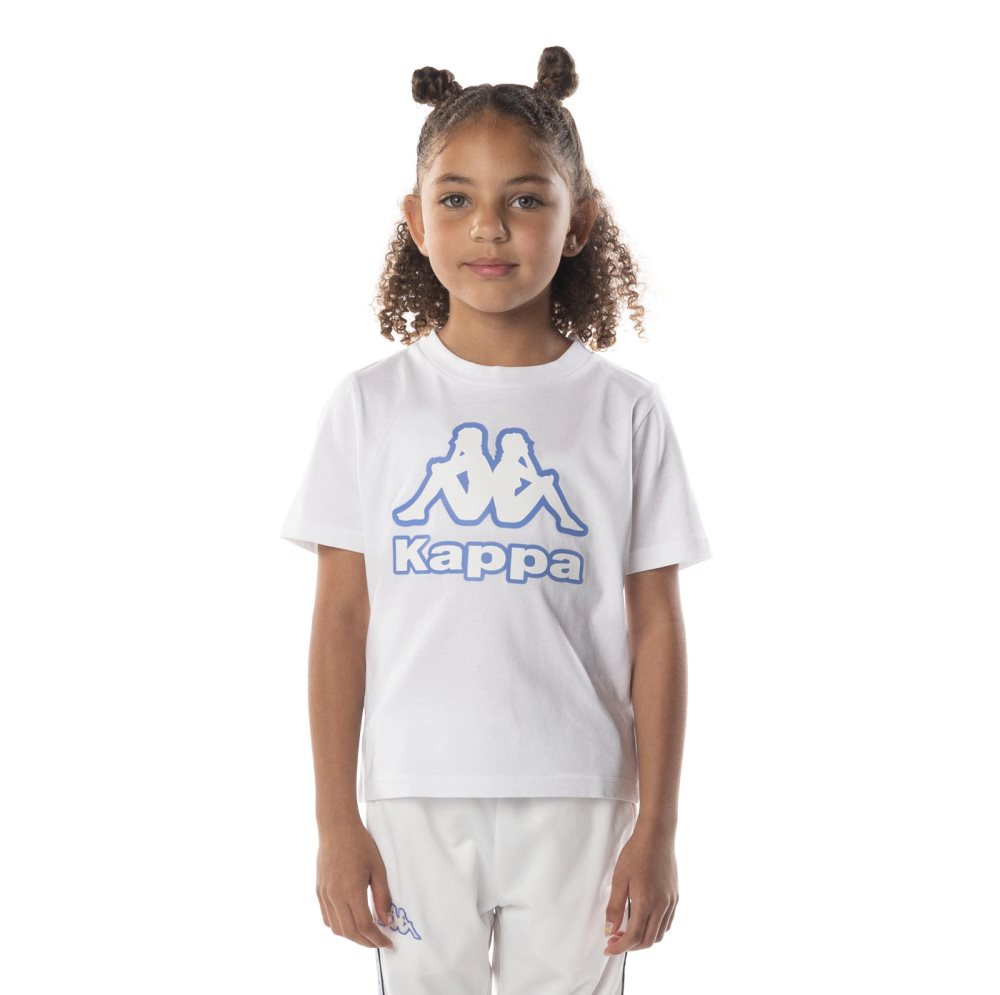 Kappa Logo Bant T Shirts White Blue | CT5478169