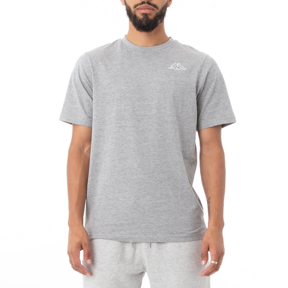 Kappa Logo Caferok T Shirts Grey | GX0845913