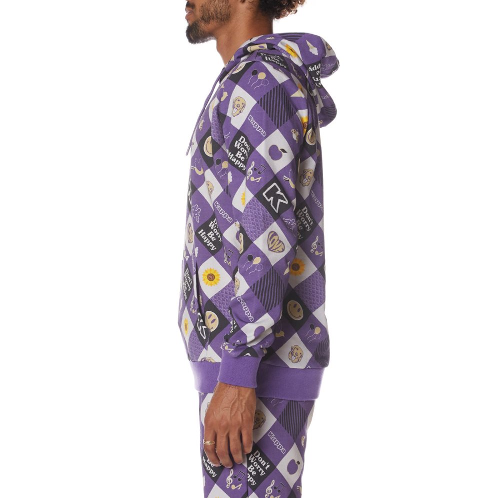 Kappa Logo Felix Hoodie Purple | VL7268431
