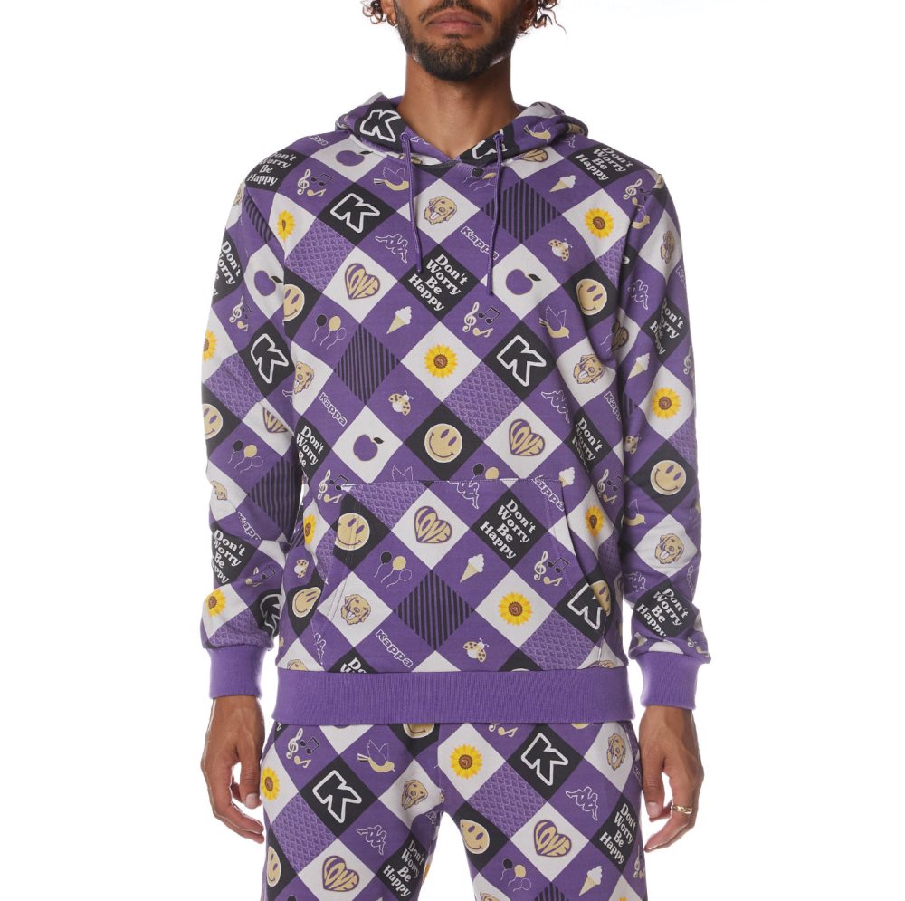 Kappa Logo Felix Hoodie Purple | VL7268431