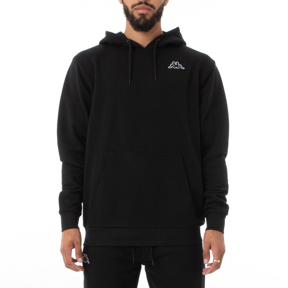 Kappa Logo Fleece Caiok Hoodie Black | UT5714980