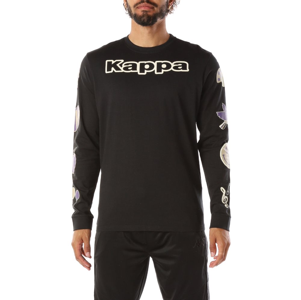 Kappa Logo Simbola T Shirts Black | WZ3425906