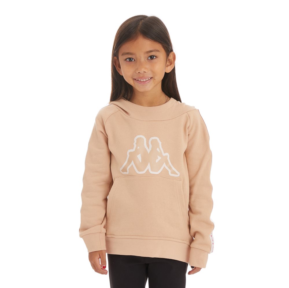 Kappa Logo Tape Apet 2 Hoodie Beige | XB4805126