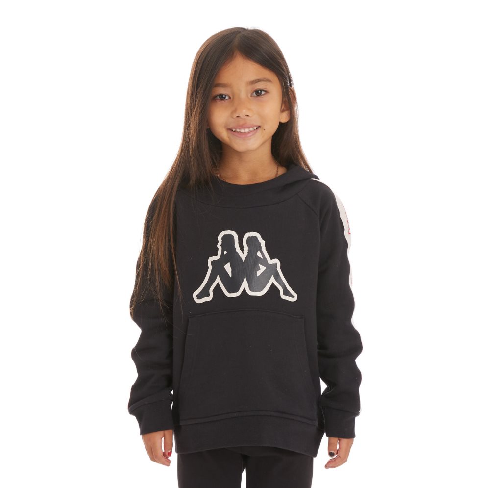 Kappa Logo Tape Apet 2 Hoodie Black | QI7023185