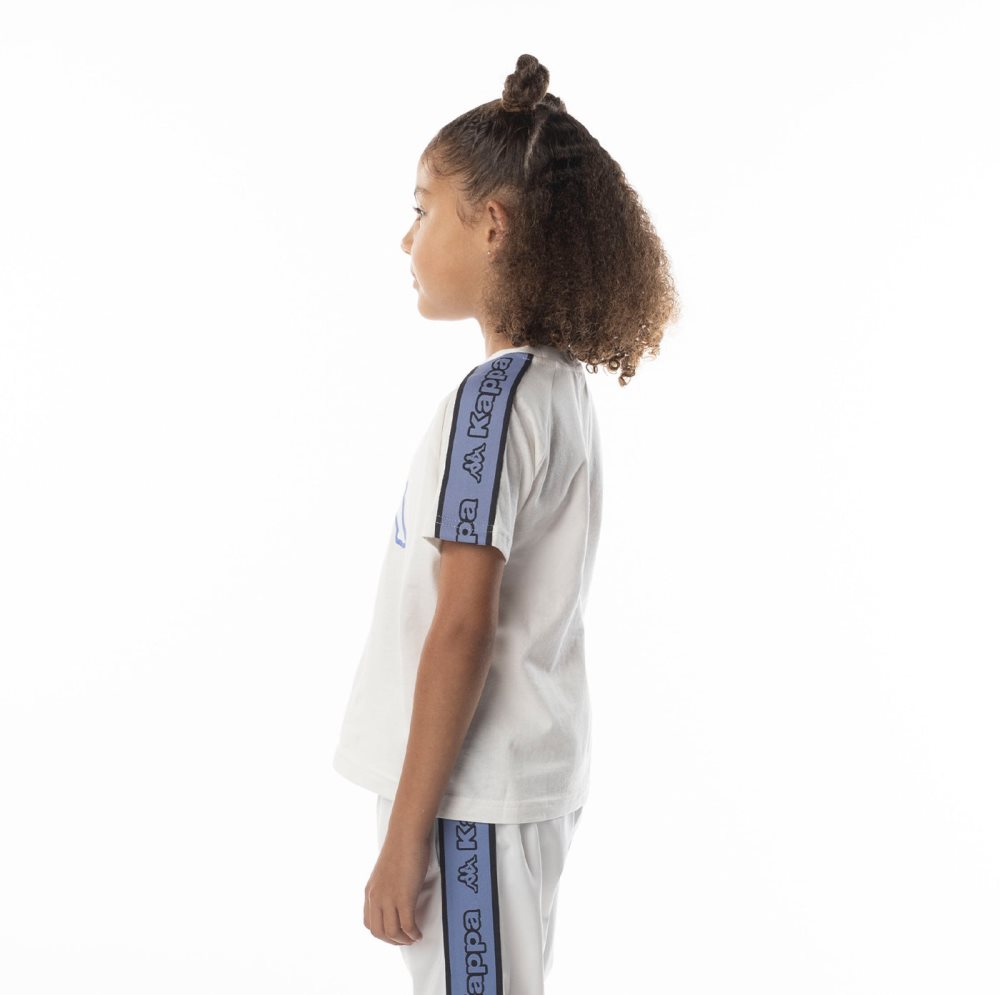 Kappa Logo Tape Avirec 2 T Shirts White Blue | JC9016234