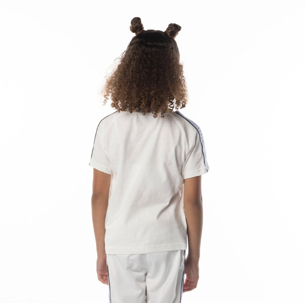 Kappa Logo Tape Avirec 2 T Shirts White Blue | JC9016234