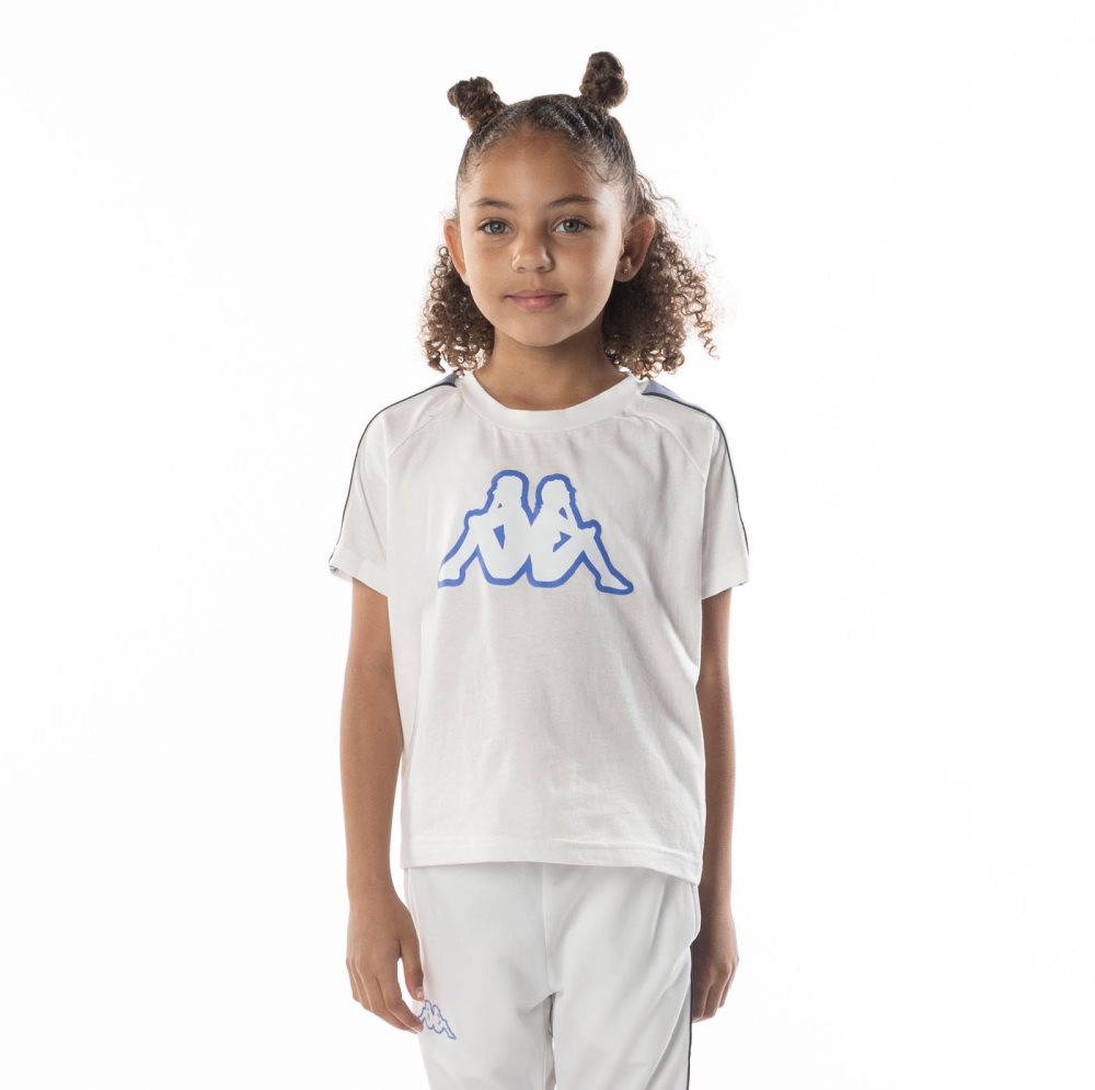 Kappa Logo Tape Avirec 2 T Shirts White Blue | JC9016234