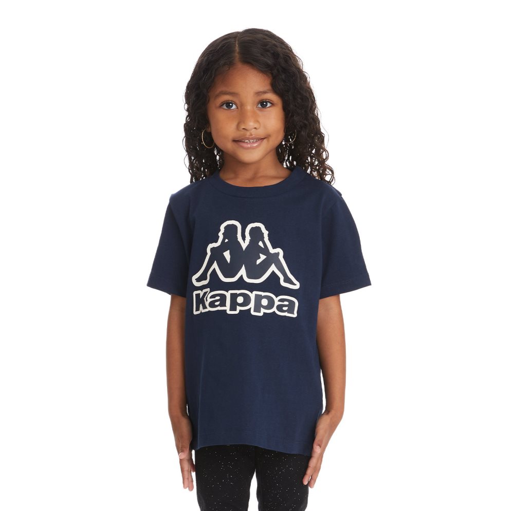 Kappa Logo Tape Bant T Shirts Navy | PG3286074