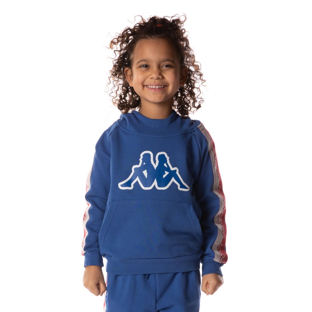 Kappa Logo Tape Dapet Hoodie Blue | YU8941630