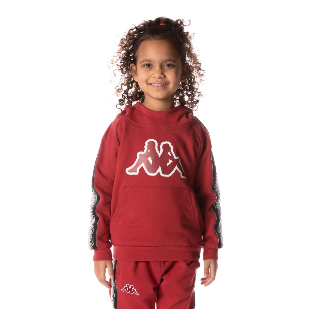 Kappa Logo Tape Dapet Hoodie Red | SJ9520174