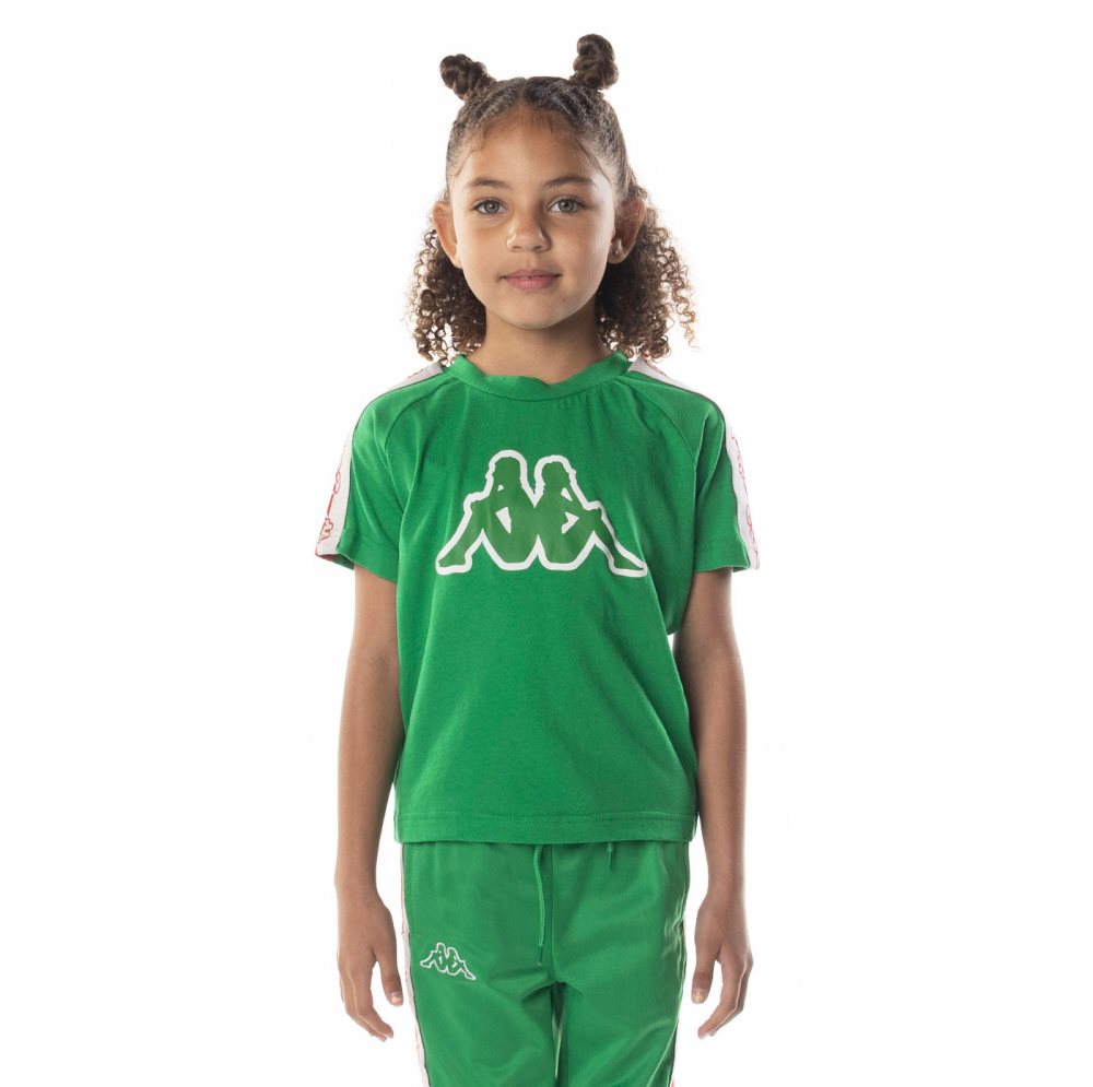 Kappa Logo Tape Davirec T Shirts Green | XR3658074