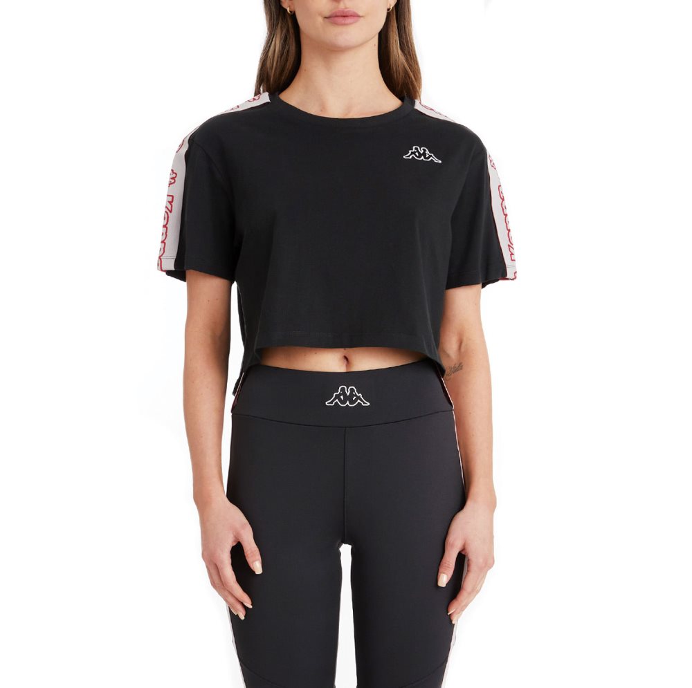 Kappa Logo Tape Dera T Shirts Black | HV1045762