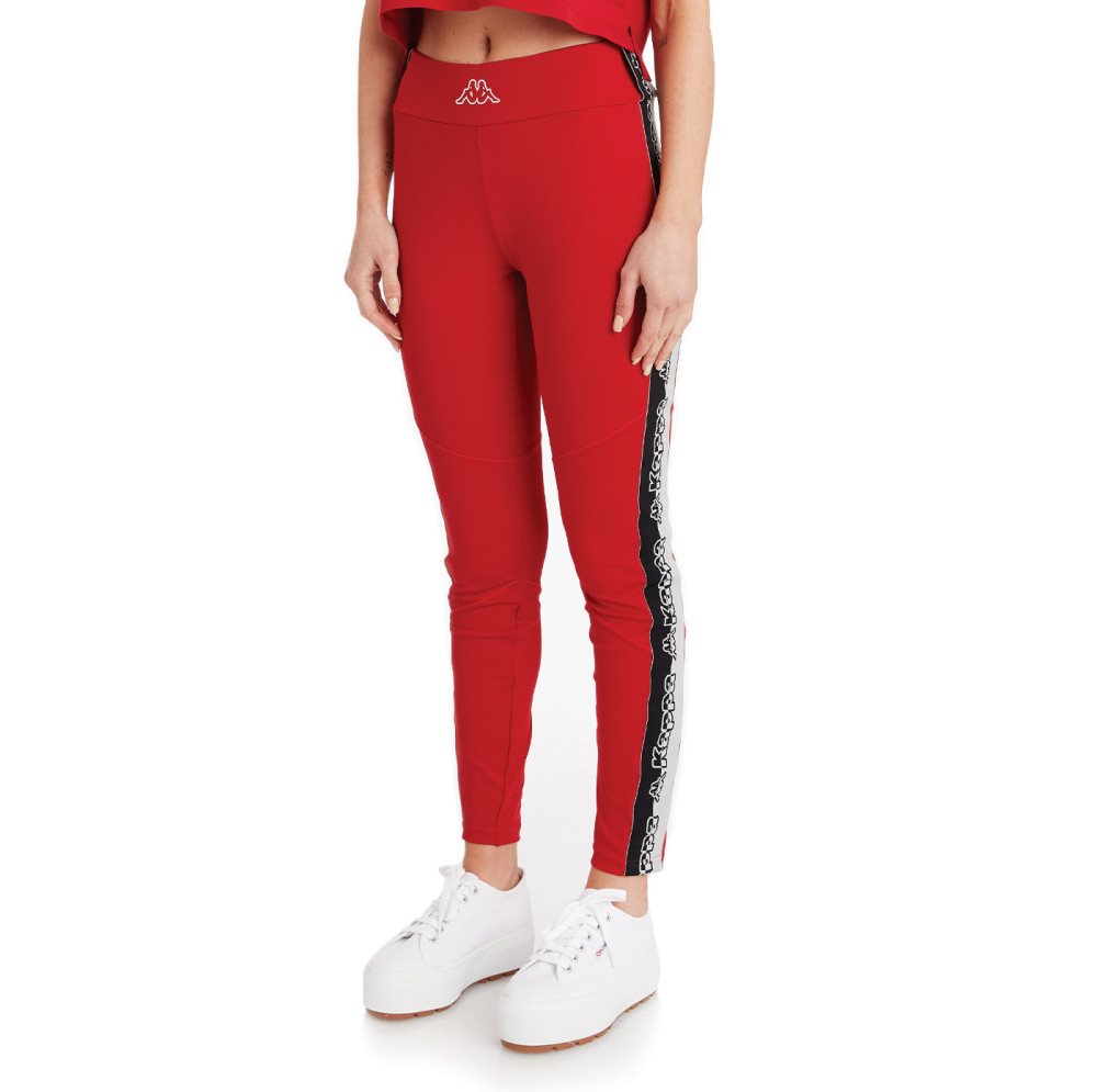 Kappa Logo Tape Desir Leggings Red | KI4258136