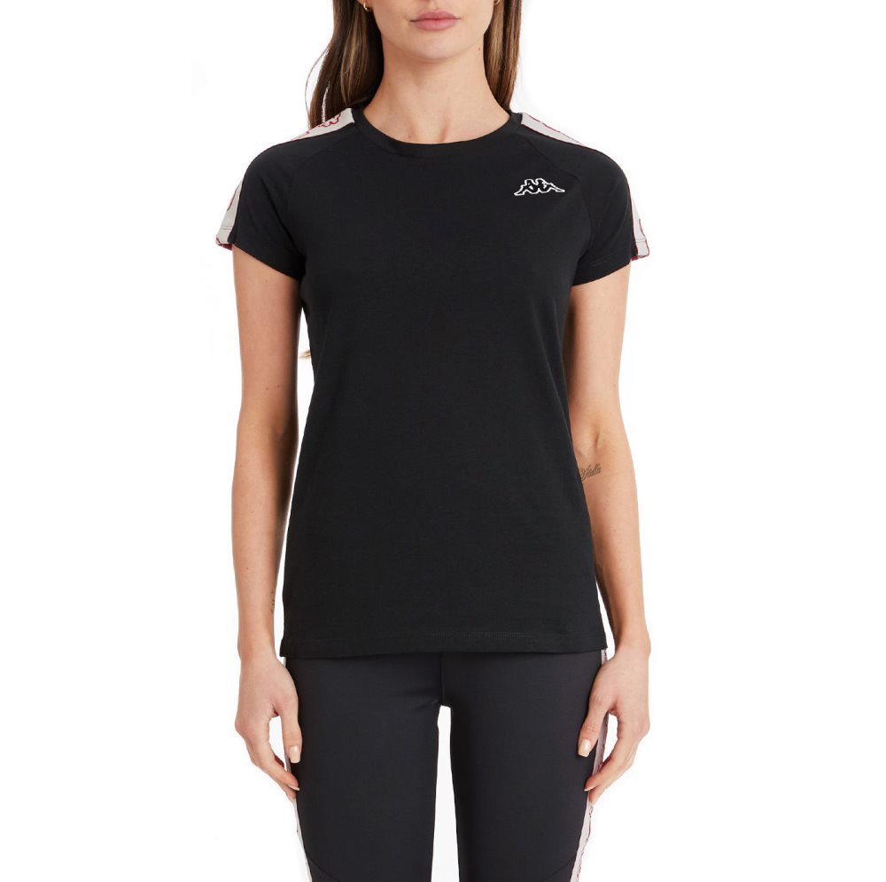 Kappa Logo Tape Diza T Shirts Black | FK8036941