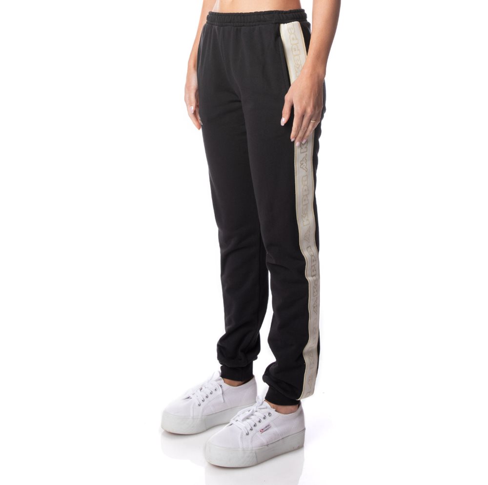 Kappa Logo Tape Edda Sweatpants Black | JU0536918