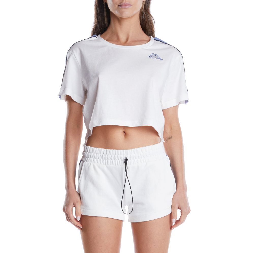 Kappa Logo Tape Elera T Shirts White | XD6281957