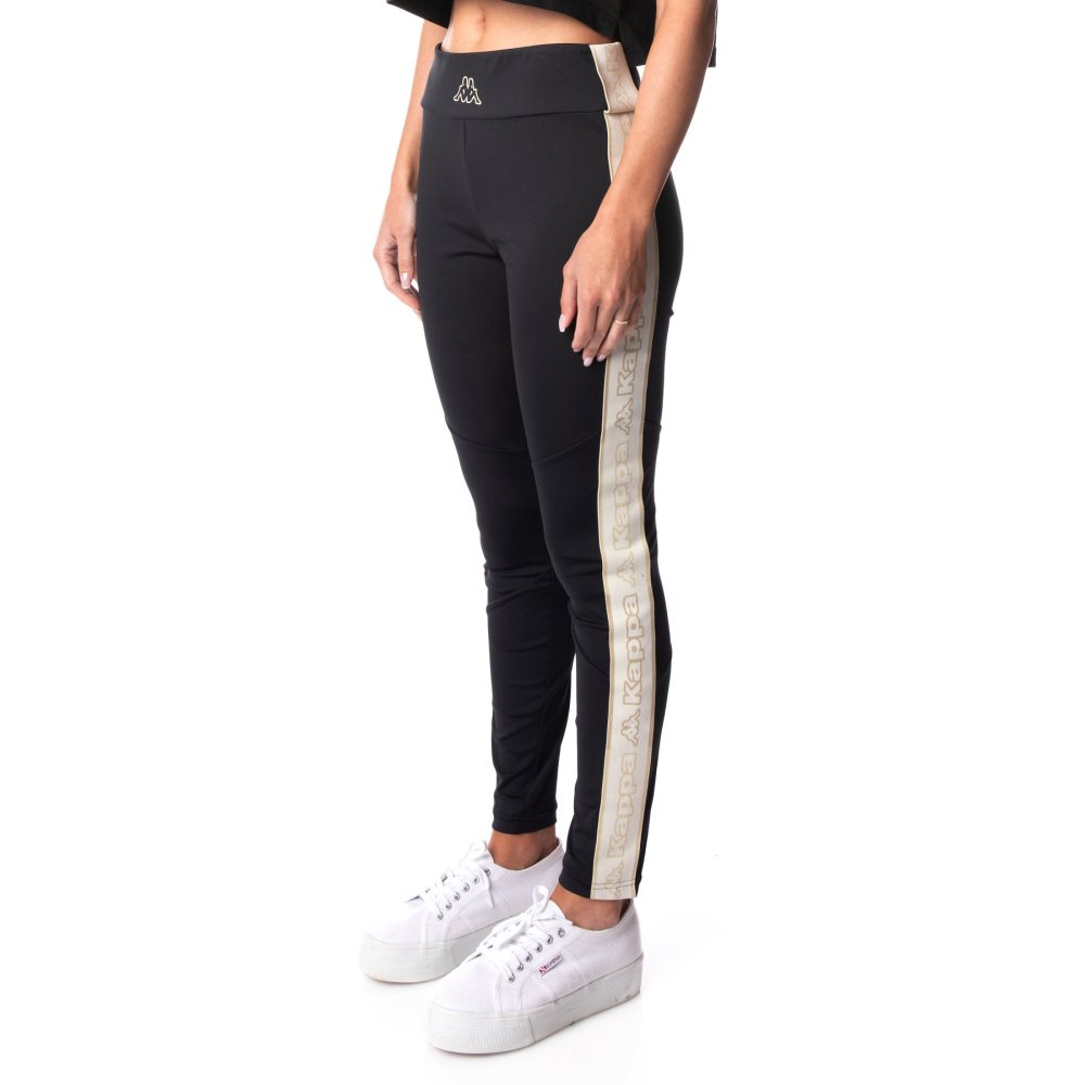 Kappa Logo Tape Eva Leggings Black | XQ3674908