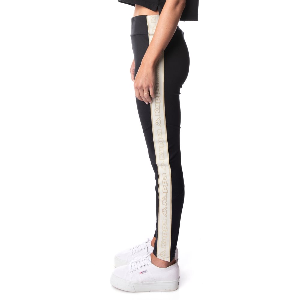 Kappa Logo Tape Eva Leggings Black | XQ3674908