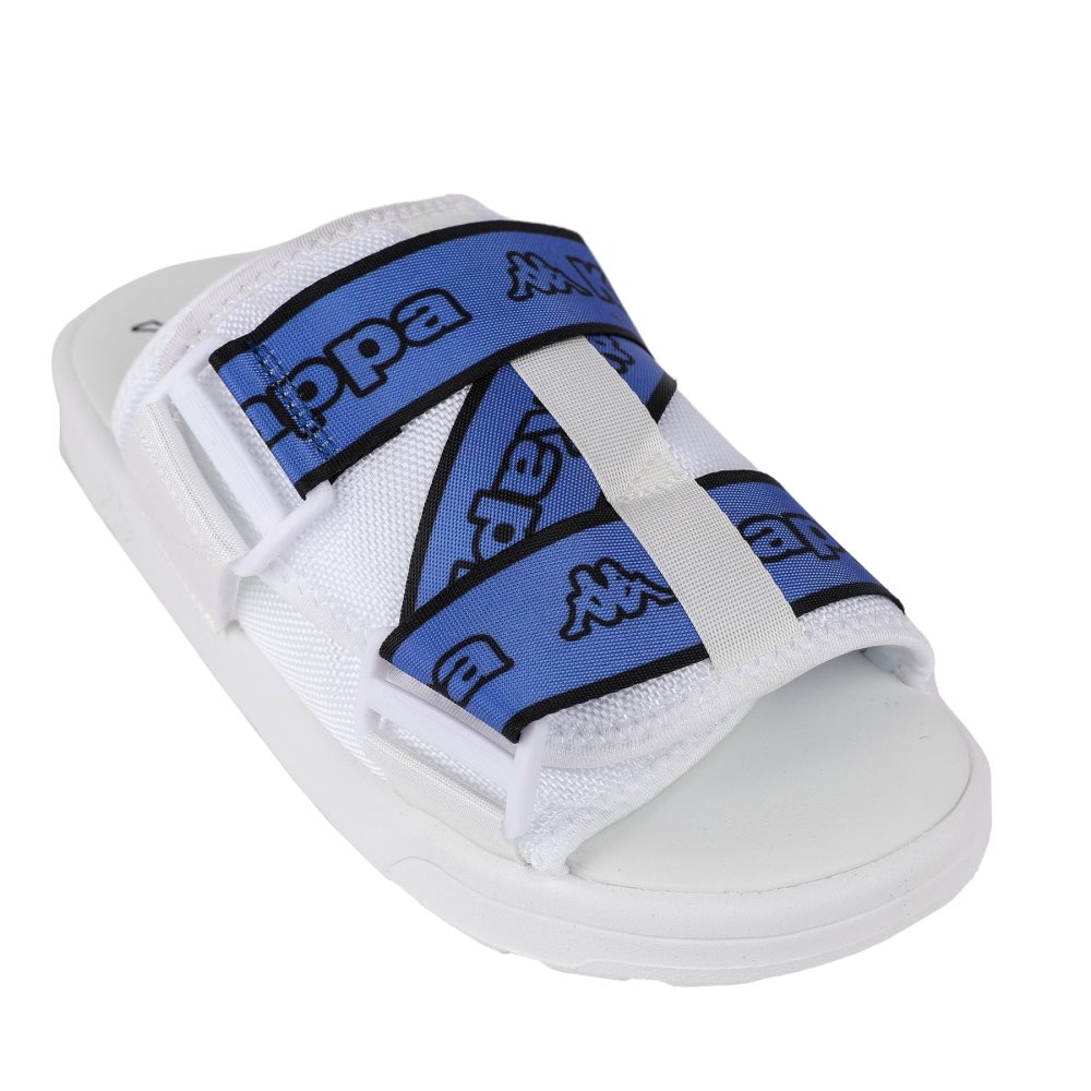 Kappa Logo Tape Kalpi Sandals White Blue | UM3650172