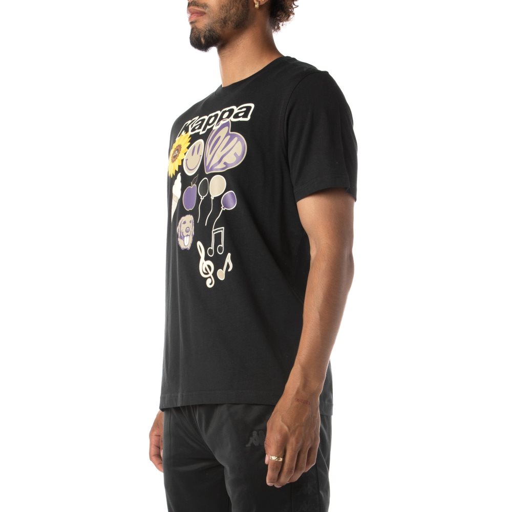 Kappa Logo Tutto T Shirts Black | TP3075684