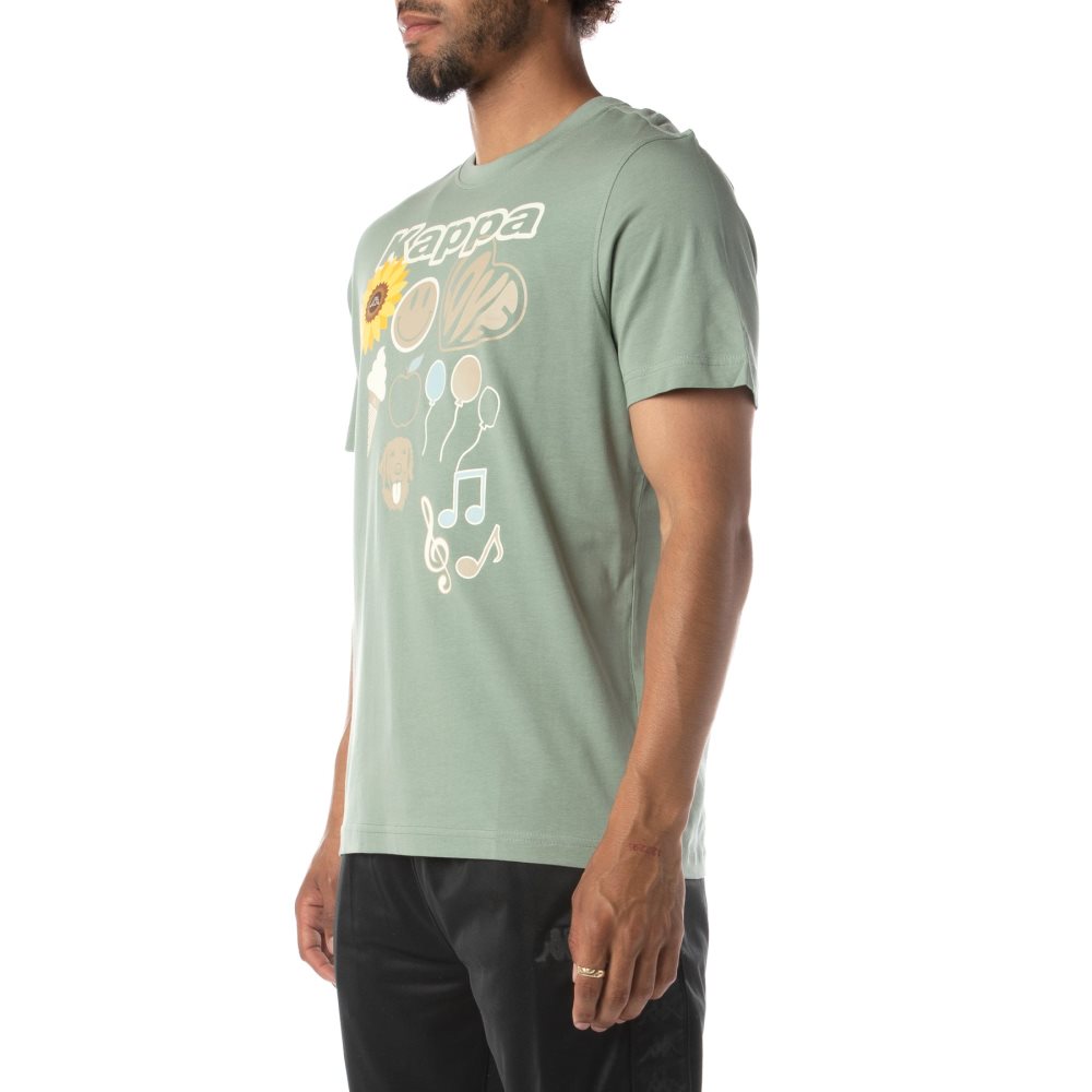 Kappa Logo Tutto T Shirts Olive | FP8512406