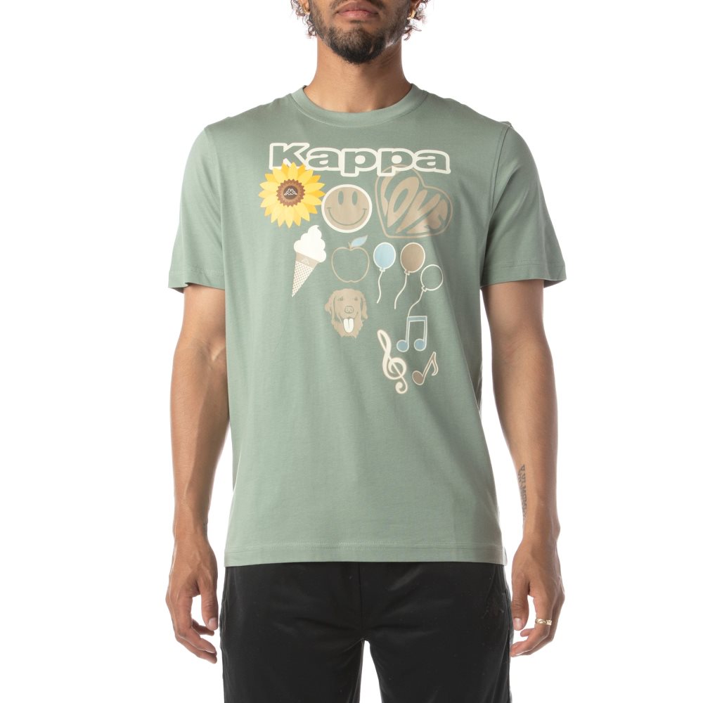 Kappa Logo Tutto T Shirts Olive | FP8512406